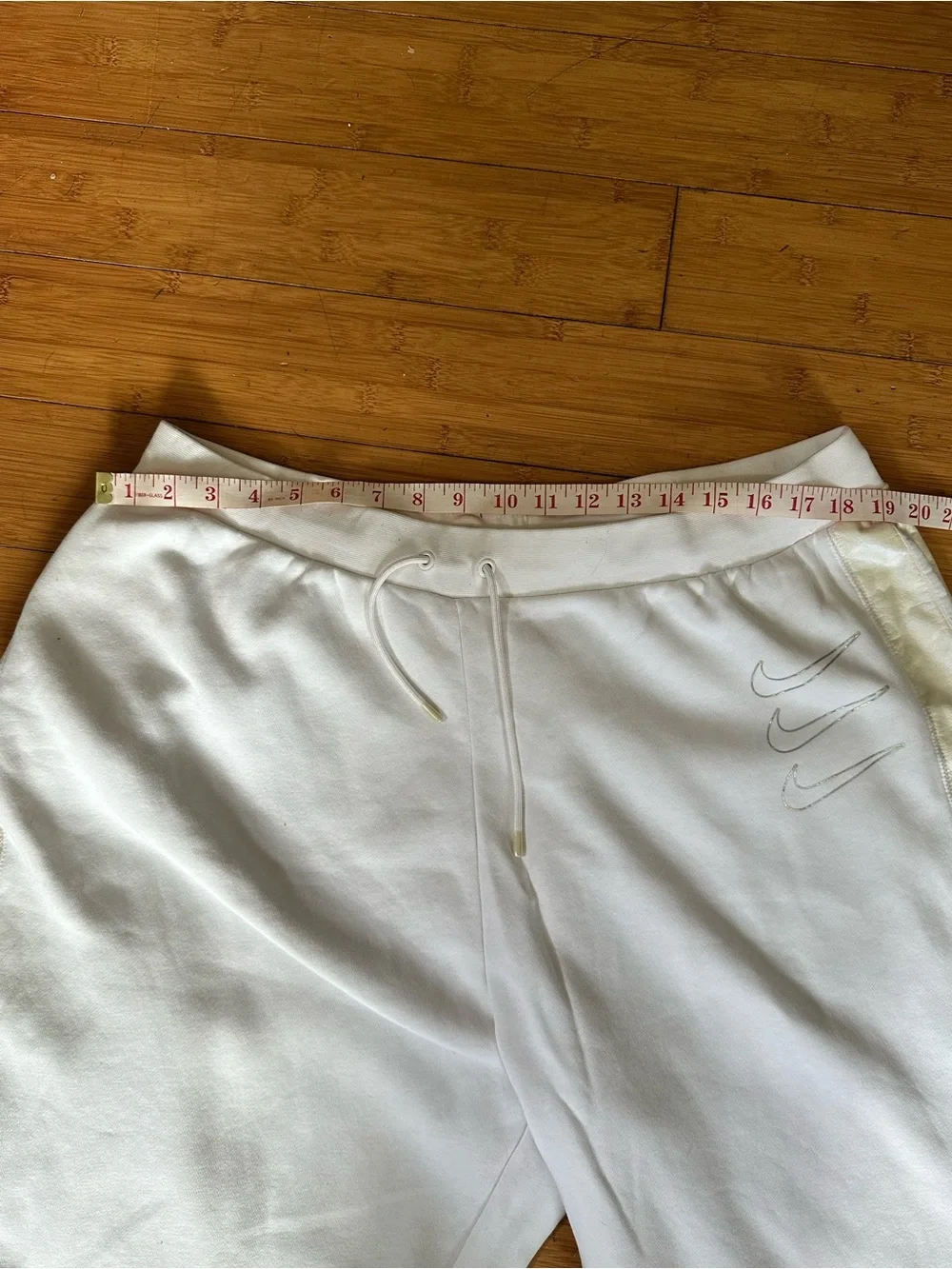 Nike White Men’s Sweatpants, Joggers with Triple Swoosh